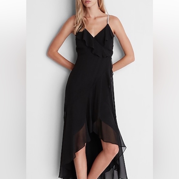 LAST CALL  Express black sheer dress - EUC size L - Picture 1 of 8